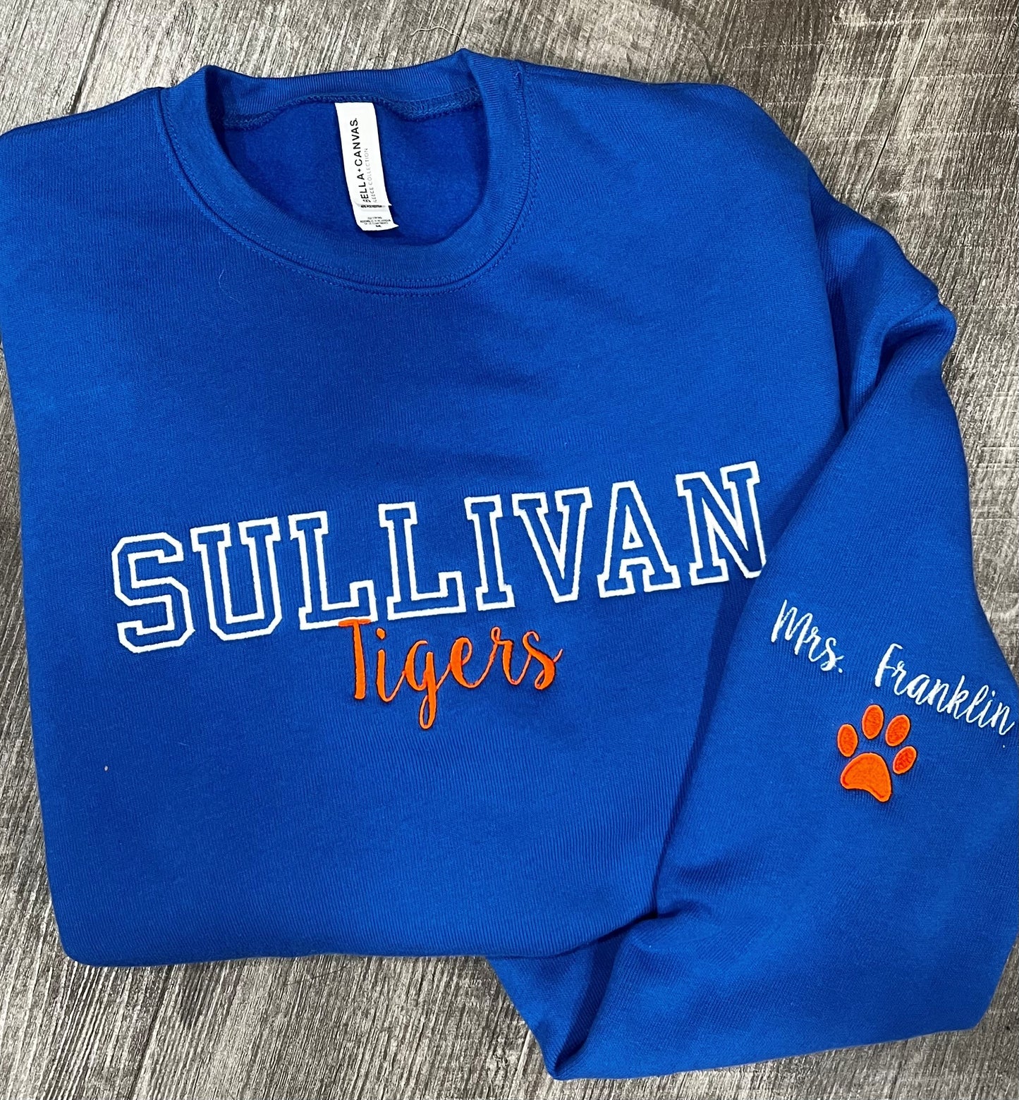 Custom Team Name & Mascot Embroidered Sweatshirt | Personalized School Spirit Crewneck | Game Day Team Apparel