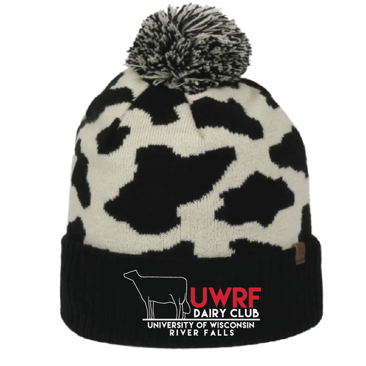 UWRF Dairy Club - Cow Print Winter Beanie